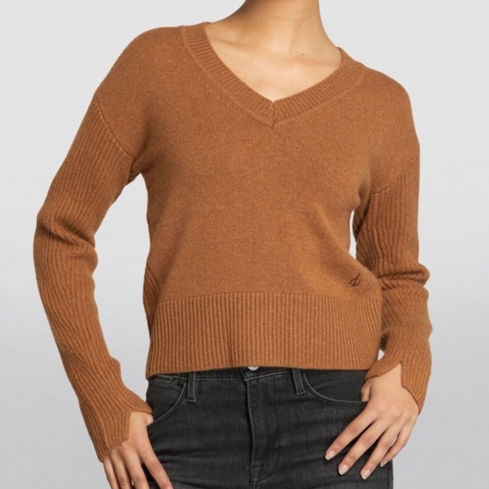 Rag & Bone Pierce Cashmere Shrunken Sweater Camel